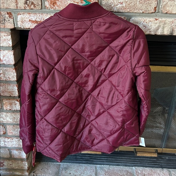 NWT Dickies Urban Outfitters Women's Maroon Quilted Zip Up Bomber Jacket Size S - Picture 2 of 9